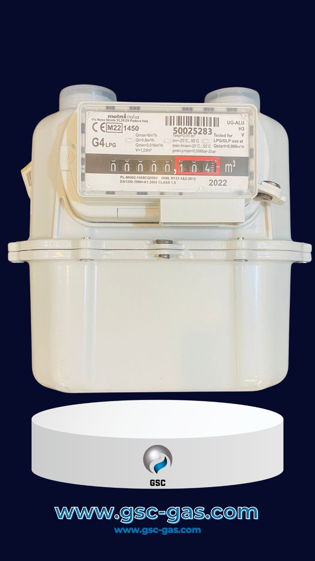 عداد غاز 2 بار ايطالي