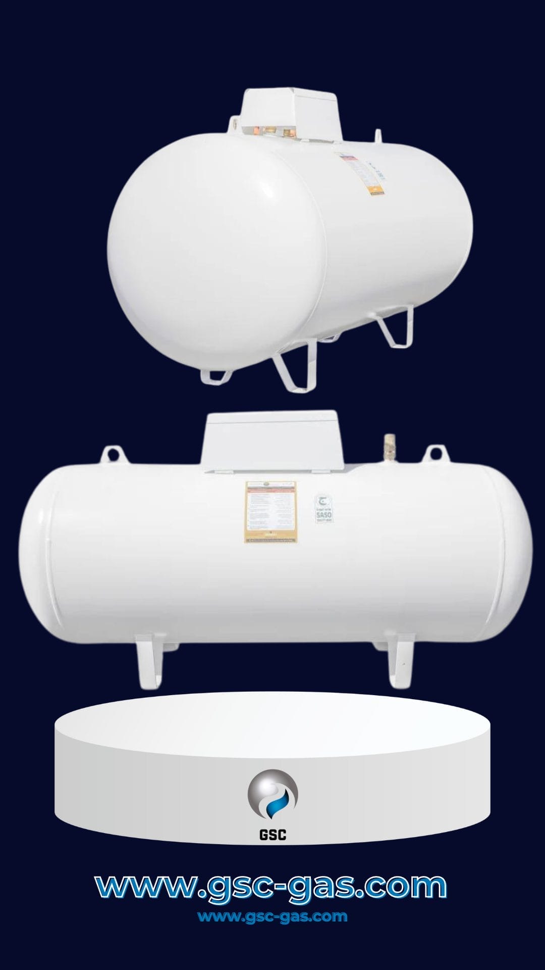 خزان غاز أفقى فوق الارض 1000 لتر