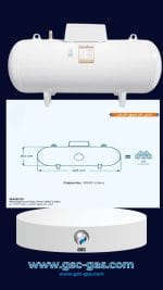 خزان غاز أفقى فوق الارض 1000 لتر